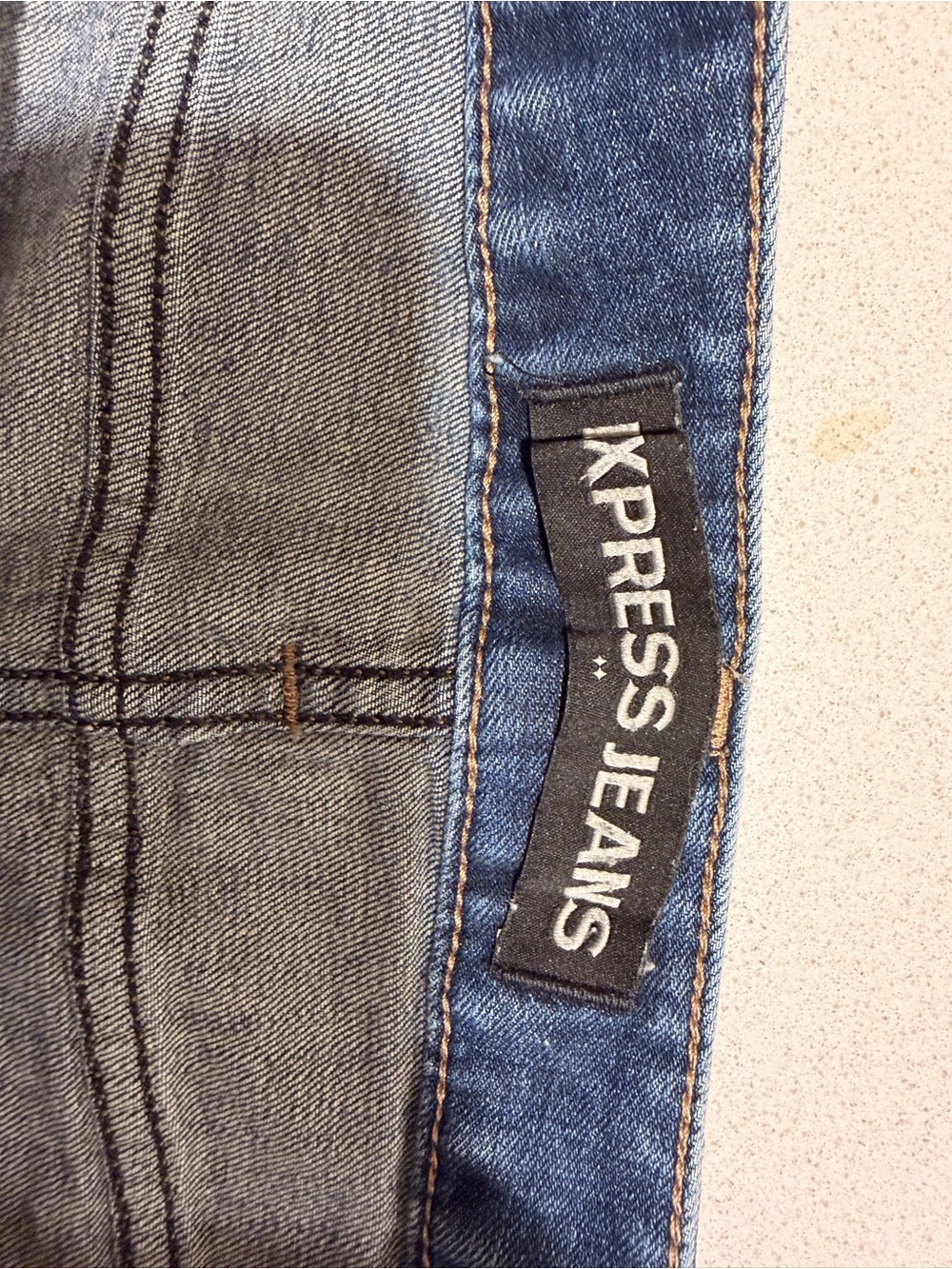 Express Distressed Frayed Hem Denim Shorts - Blue - Picture 2 of 3